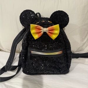 Disney Loungefly Black Sequin Candy-corn Backpack